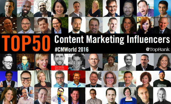 Content Marketing World Influencers 2016
